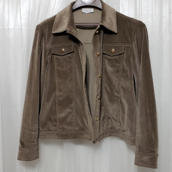 St. John Sport Tan Suede Feel Tan Jacket Sz ?? - Picture 4 of 14